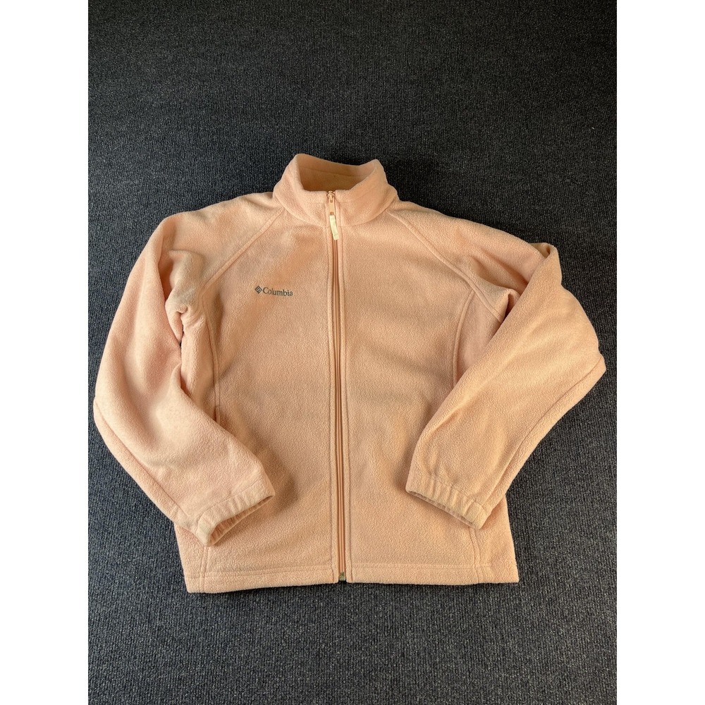 Columbia Jacket Womens Large Pink Fleece Full Zip Lightweight Outdoor‎